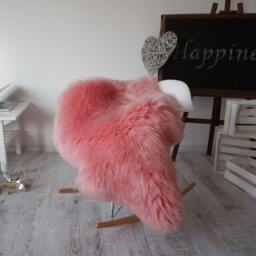 "Regular Sheepskin Pink Throw Genuine Leather Sheep Skin 48"" X 28" - thumbnail 3