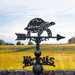 Black Steel Tortoise Weathervane, Garden Sculpture - thumbnail 3