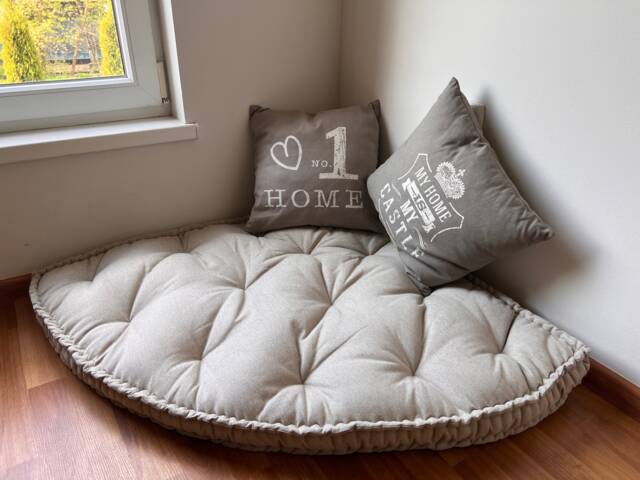 Hemp Reading Nook Cushion Fiber in Non-Dyed Linen Fabric/Floor Window Custom Made Size - image 1