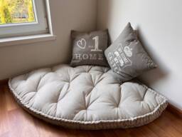 Hemp Reading Nook Cushion Fiber in Non-Dyed Linen Fabric/Floor Window Custom Made Size