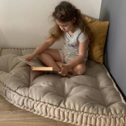 Hemp Reading Nook Cushion Fiber in Non-Dyed Linen Fabric/Floor Window Custom Made Size - thumbnail 2