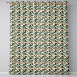 Detailed Japanese Wave Foam Pattern Seamless Design Readymade Eyelet Ring Top Thermal 100% Blackout Curtains - thumbnail 2