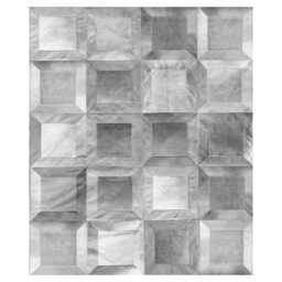 Gray Leather Cube Area Rug Cowhide Patchwork, Custom Size - thumbnail 1