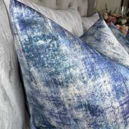 Blue Abstract Cushion Cover - Stylish Luxury Throw Pillow For Sofa Or Bed All Sizes - thumbnail 3