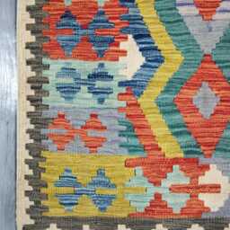 Classic Rug, Handmade Artisan Afghan Turkish Scandinavian Navajo Bohemian Wool Flatweave Multicolour Kilim Rug 152x100 cm - thumbnail 4