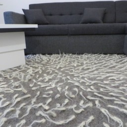 Handmade Wool Throw Blanket Grey & White Woven Bed Cover - thumbnail 4