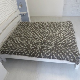Handmade Wool Throw Blanket Grey & White Woven Bed Cover - thumbnail 2