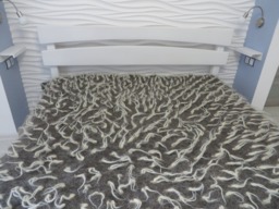 Handmade Wool Throw Blanket Grey & White Woven Bed Cover