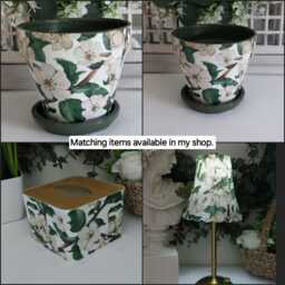 Cordless Touch Lamp. Beautiful White Blossom Usb Rechargeable Table Lamp.hand Decorated - thumbnail 4