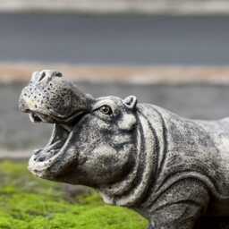 Unique Hippopotamus Statue Realistic Wildlife Sculpture Outdoor Hippo Figurine Garden Animal Ornament Handmade Decoration Lover Gift - thumbnail 4