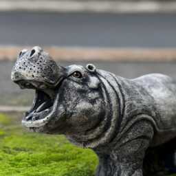 Unique Hippopotamus Statue Realistic Wildlife Sculpture Outdoor Hippo Figurine Garden Animal Ornament Handmade Decoration Lover Gift - thumbnail 2