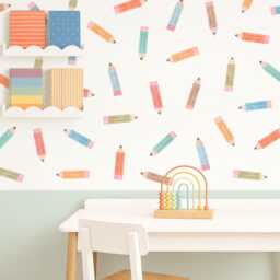 Pencil Wall Decals - Removable, Reusable Stickers Classroom Decor, Teacher Gift, Kids Room Decals, Nursery Art - thumbnail 1