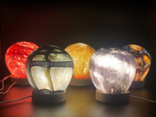 Galaxy Glass Lamp Led Night Light, Cosy Home Decor - image 1