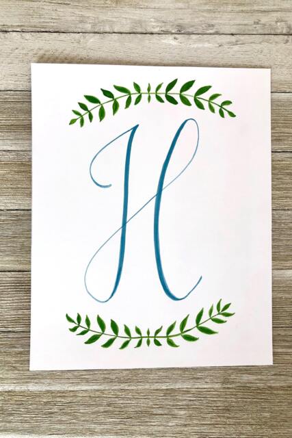 Calligraphy Initial, Calligraphy Print, Custom Initial Monogram, Wall Decor, Art - image 1