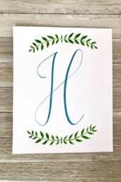 Calligraphy Initial, Calligraphy Print, Custom Initial Monogram, Wall Decor, Art - thumbnail 1