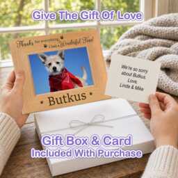 Thanks For Everything Memorial Picture Frame For Dog Owner, Personalized With Pet Name, Engraved Paw Wooden Display Wall Art - thumbnail 2