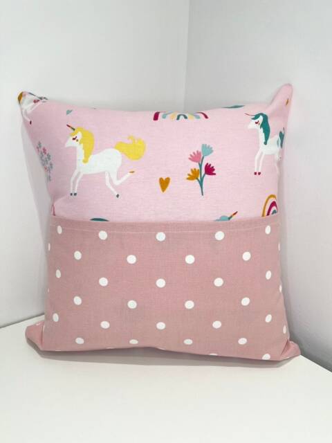 Reading Pillow/Cushion Pink Unicorns /Gifts Nursery Book Unicorn - image 1