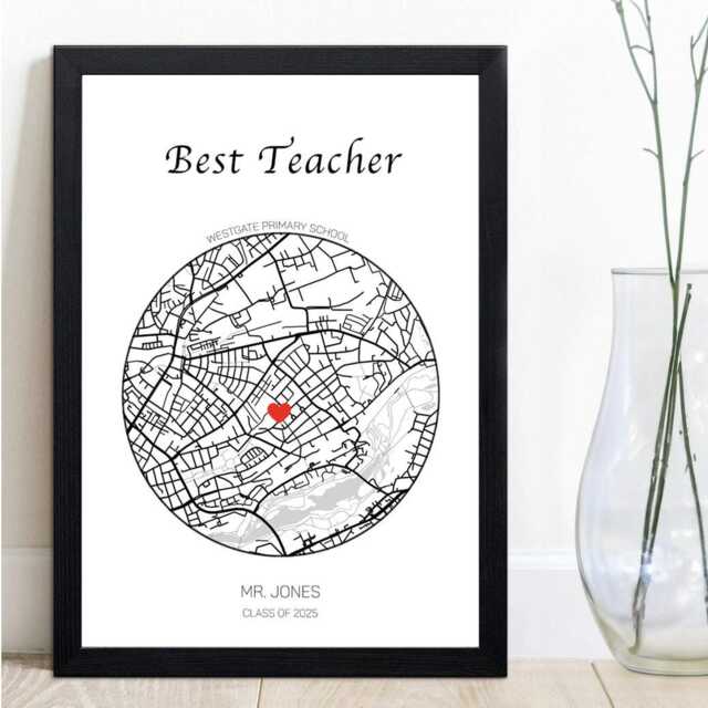 Personalised Teacher Appreciation Print Custom School Gift, End Of Year Thank You - image 1