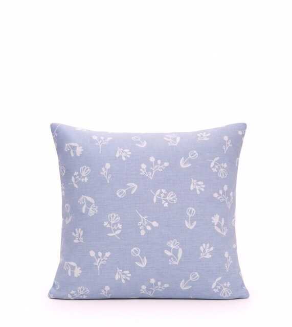 Lavender Floral Jacquard Linen Pillow Cover Elegant Rustic Home Decor - image 1