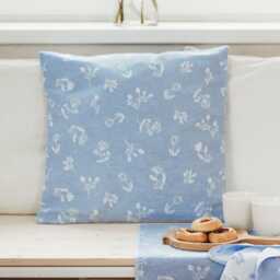 Lavender Floral Jacquard Linen Pillow Cover Elegant Rustic Home Decor - thumbnail 4