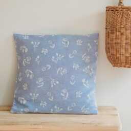 Lavender Floral Jacquard Linen Pillow Cover Elegant Rustic Home Decor - thumbnail 2
