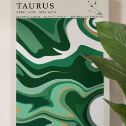 Astrology Print - Taurus Poster Gifts Zodiac Wall Art A4 - thumbnail 2