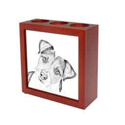 Parson Russell Terrier - Wooden Stand For Candles/Pens With The Image Of A Dog New Collection - thumbnail 1