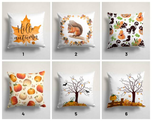 Fall Trend Cushion Cover/Pumpkin Pillow Cover/Fall Autumn Tree Sham/Halloween Decor/Gift For Her - image 1