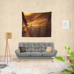 Wispy Milkweed Sunset Wall Tapestry, Bohemian Decor - thumbnail 2