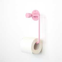 Toilet Roll Holder, Stylish Wall Mounted Bathroom Accessory, Color Pictured Pastel Pink - thumbnail 3