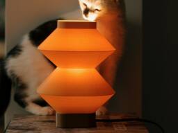 Handmade Table Lamp, Eco Biopolymer, Japandi Design, Warm Light, Sustainable, Made To Order, Bedside Minimalist, Studio Rrrub - thumbnail 1