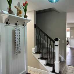 Mid Century Semi Flush Mount, Hand Blown Glass Low Ceiling Light in Various Colors - thumbnail 4