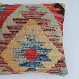Afghan Handmade Cushion Cover, Rug Cushion, Pillow Decorative Throw Pillow, Kilim 12''x12''/30x30 cm - thumbnail 2