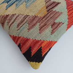 Afghan Handmade Cushion Cover, Rug Cushion, Pillow Decorative Throw Pillow, Kilim 12''x12''/30x30 cm - thumbnail 4