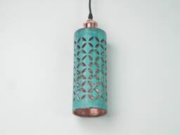 Oxidized Copper Lampshade Only - Industrial Lighting Kitchen Island Light Green Patina Art Deco Lamp