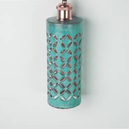 Oxidized Copper Lampshade Only - Industrial Lighting Kitchen Island Light Green Patina Art Deco Lamp - thumbnail 3
