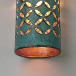 Oxidized Copper Lampshade Only - Industrial Lighting Kitchen Island Light Green Patina Art Deco Lamp - thumbnail 4