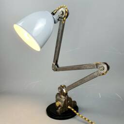 Industrial Articulated Task Lamp, Edl Bandit, Restored & Upcycled Antique Factory Machinist Lighting - thumbnail 4