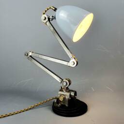 Industrial Articulated Task Lamp, Edl Bandit, Restored & Upcycled Antique Factory Machinist Lighting - thumbnail 2