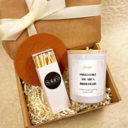 Personalised Bridesmaid Proposal Candle Gift With Matches - Wedding Keepsake, Gift, Hen Party Favour, Custom Message - thumbnail 1