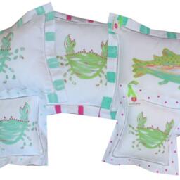 Teal Mermaid Linen Pillow - thumbnail 2