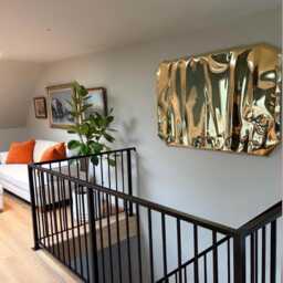 Handmade Brass Wall Sculpture Mid-Century Modern Abstract Art - thumbnail 2