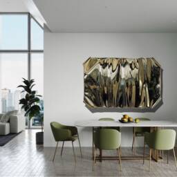 Handmade Brass Wall Sculpture Mid-Century Modern Abstract Art - thumbnail 3