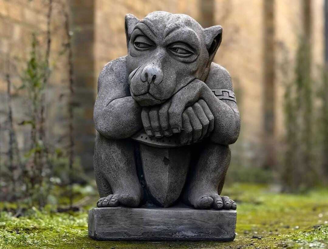Stone Gargoyle Statue Outdoor Gremlin Ornament Concrete Guardian