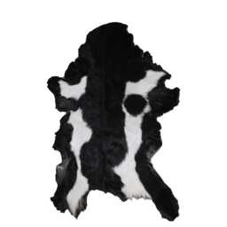 Black & White Goat Skin Rug - Decorative Hair-On Hide - 37x24 Inches - thumbnail 2