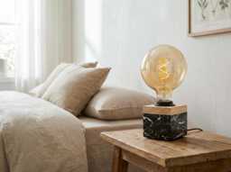 Scandinavian Decor Modern Table Lamp, Rustic Bedside Modern Farmhouse Small Lamp