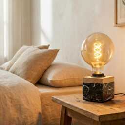 Scandinavian Decor Modern Table Lamp, Rustic Bedside Modern Farmhouse Small Lamp - thumbnail 2