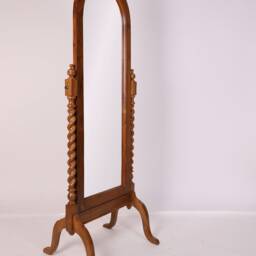 Solid Teak Full Length Cheval Mirror, Handmade Free Standing Floor Adjustable Tilt Dressing Colonial Jacobean Bedroom - thumbnail 2