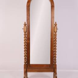 Solid Teak Full Length Cheval Mirror, Handmade Free Standing Floor Adjustable Tilt Dressing Colonial Jacobean Bedroom - thumbnail 3
