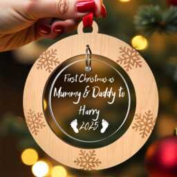 First Christmas As Mummy & Daddy Decoration - 1st Parents Keepsake Mommy, Ornament With Red Bag - thumbnail 2